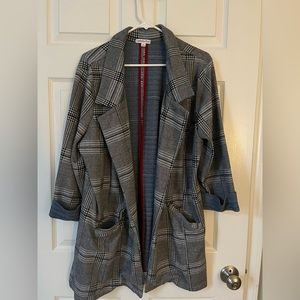 Excellent Condition, Ohphelia Roe Houndstooth Blazer with blue accents. Sz 1X